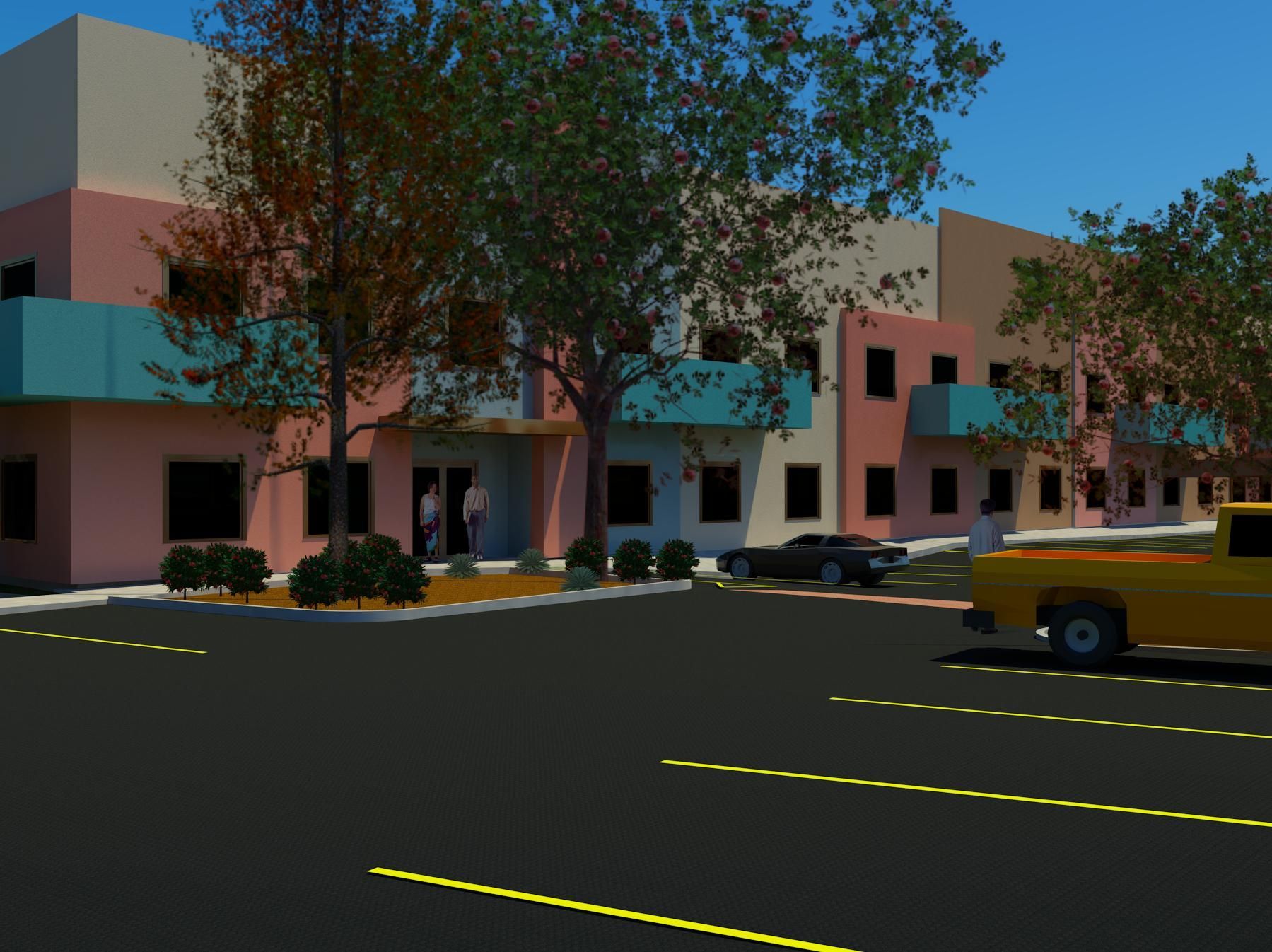 Apartment building entry